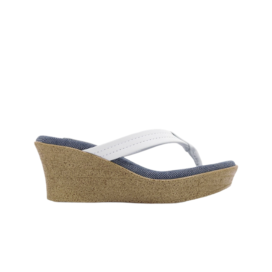 (W) 아일랜드 슬리퍼 클래식 레더 웨지 샌들 헤링본 화이트((W) Island Slipper Classic Leather Wedge Sandals Herringbone White)
