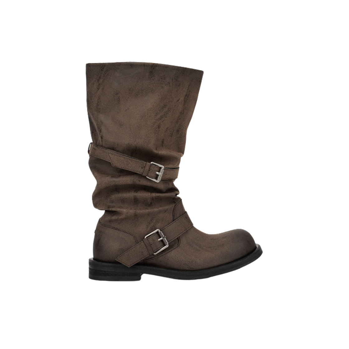 네거티브쓰리 슬러치 롱 부츠 워시드 브라운(Negativethree Slouchy Long Boots Washed Brown) - 1