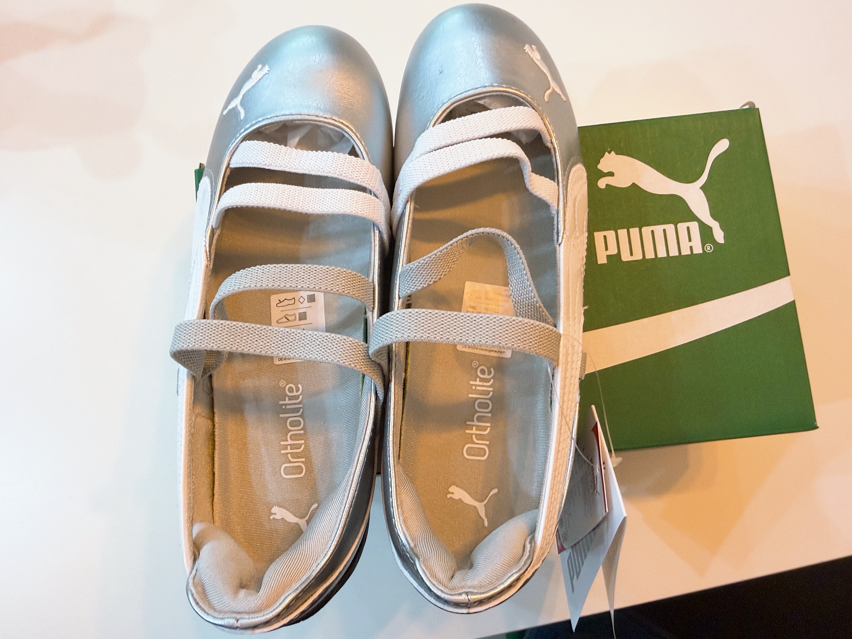 (W) Puma Speedcat Ballet Metallic Puma Silver Puma White 착용 스타일