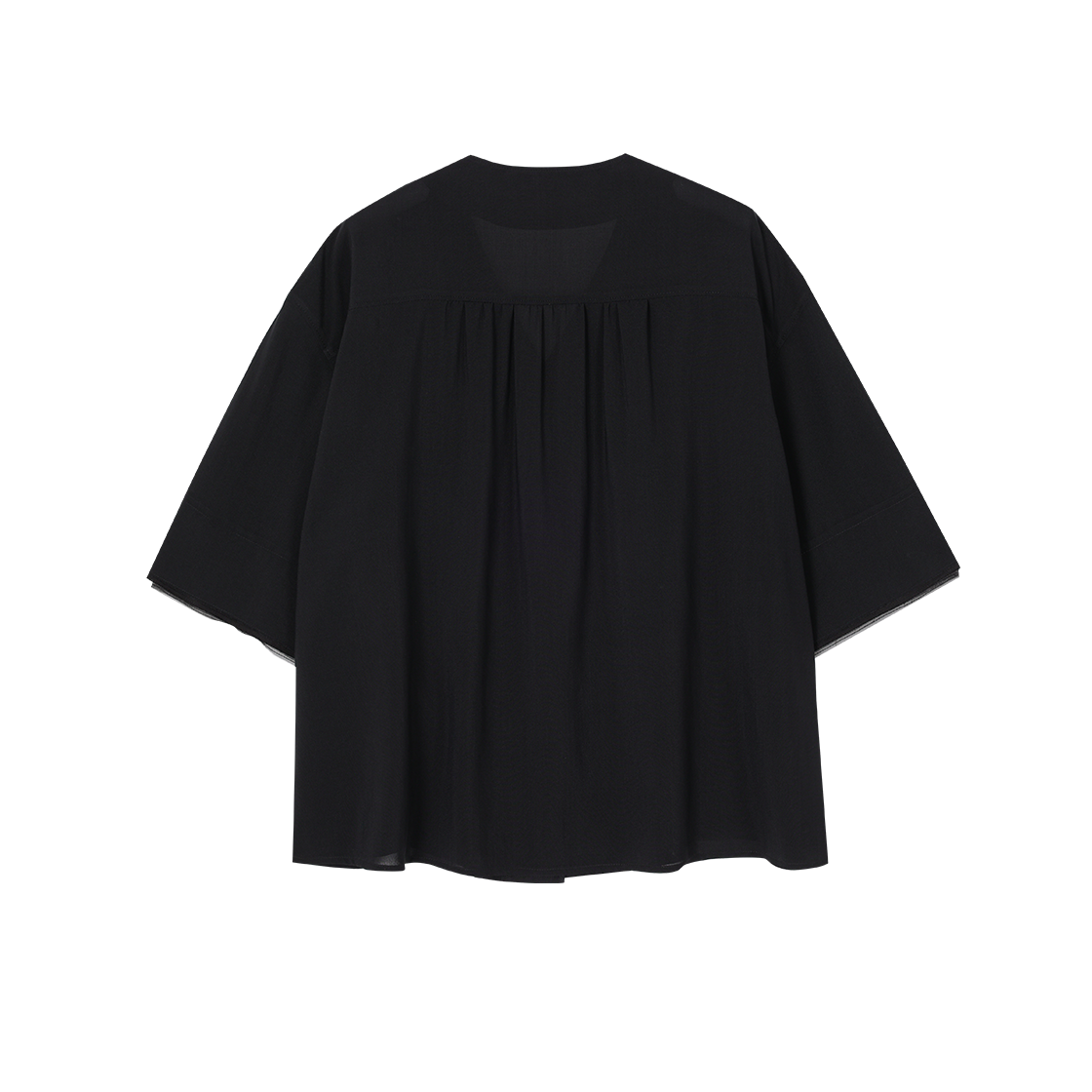 (W) 송지오 컬렉션 한복 하프 셔츠 블랙((W) SONGZIO COLLECTION Hanbok Half Shirt Black) - 2