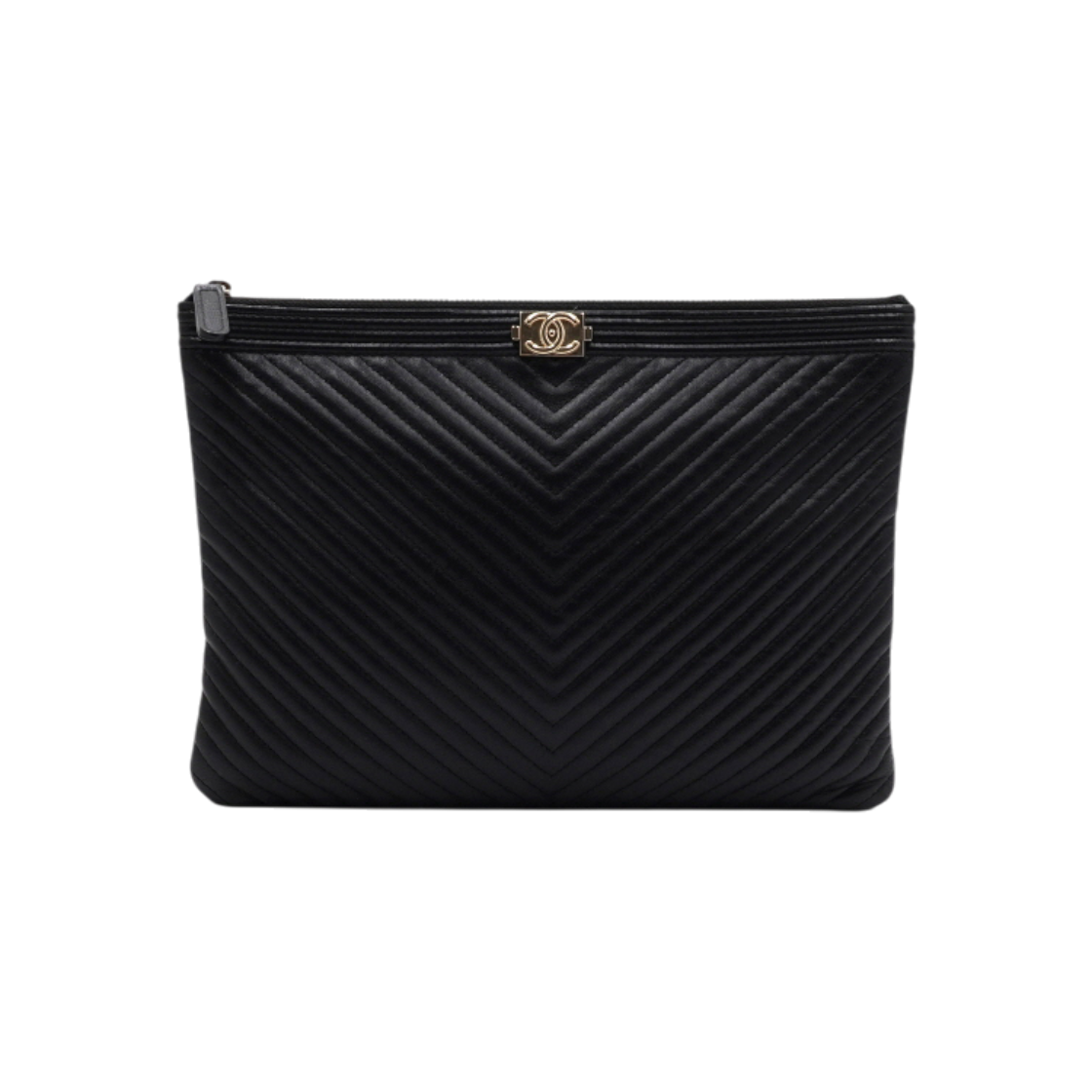 샤넬 A84406 블랙 쉐브론 보이샤넬 금장 뉴미듐 파우치 클러치백aa64490(Chanel A84406 Black Chevron Boy Chanel Gold Hardware New Medium Pouch Clutch Bag)