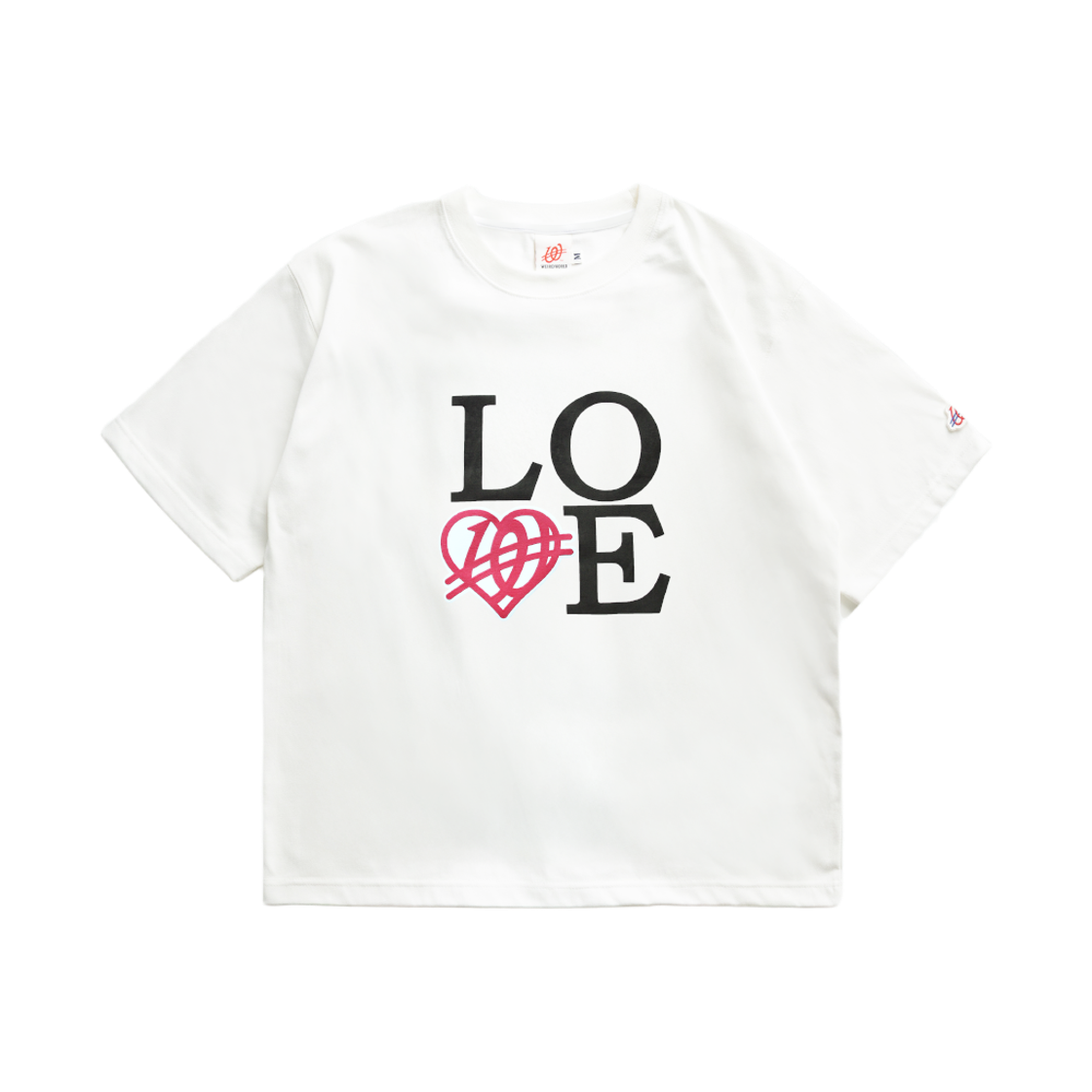 위얼드월드 빅 러브 하프 티셔츠 화이트(Weirdworld We World Big Love Half T-shirt White)