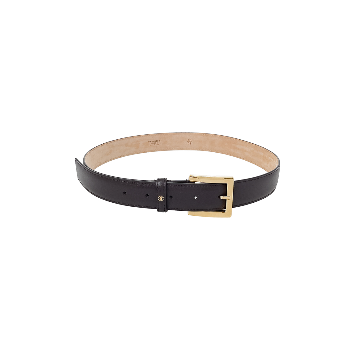샤넬 26S 스퀘어 버클 벨트 80 다크브라운 & 골드 금장 (6ET0970)(Chanel 26S Square Buckle Belt Dark Brown & Gold (6ET0970)) - 1