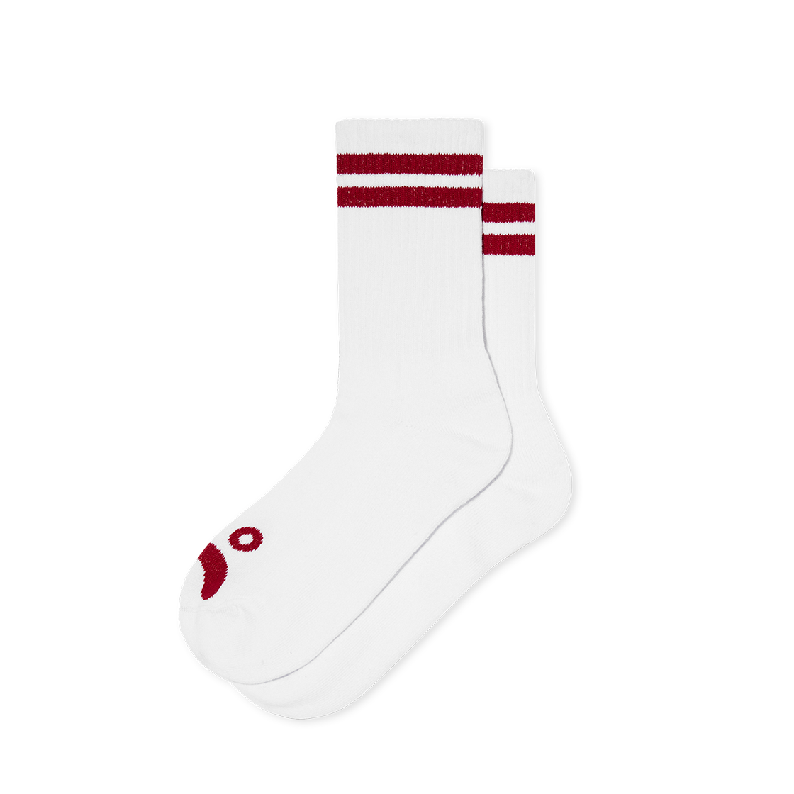 P000BLQY Polar Skate Co. Rib Socks Happy Sad White/Red