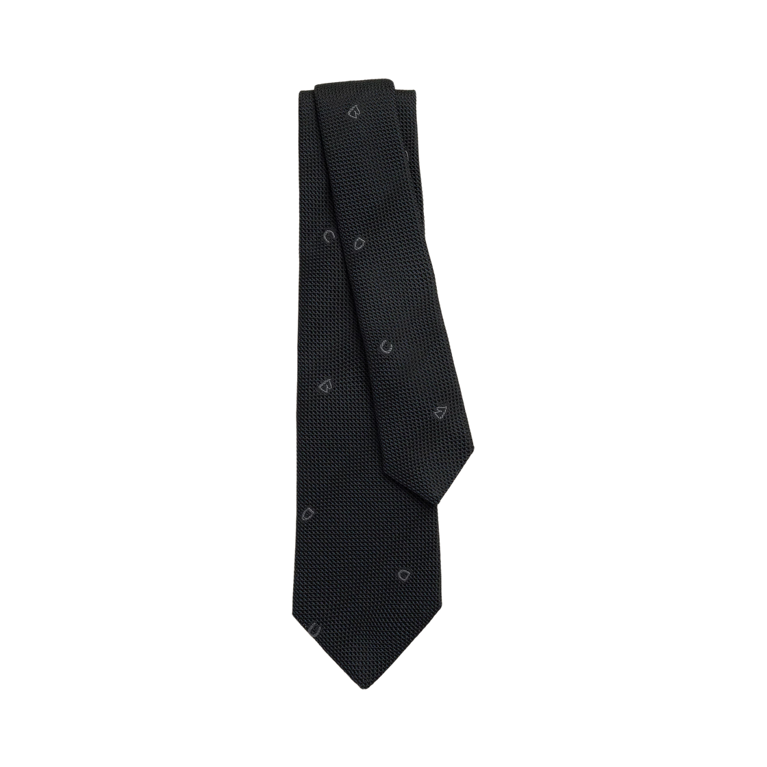 H150285T01 Hermes Grenadine Hippique Tie Noir Gris Bleute