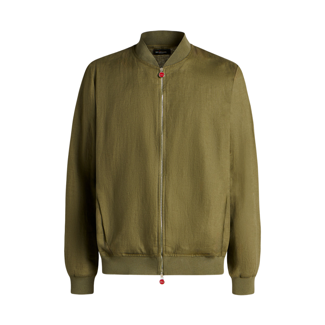 키톤 퓨어 린넨 지퍼 자켓 카키(Kiton Pure Linen Jacket with Zipper Khaki) - 1