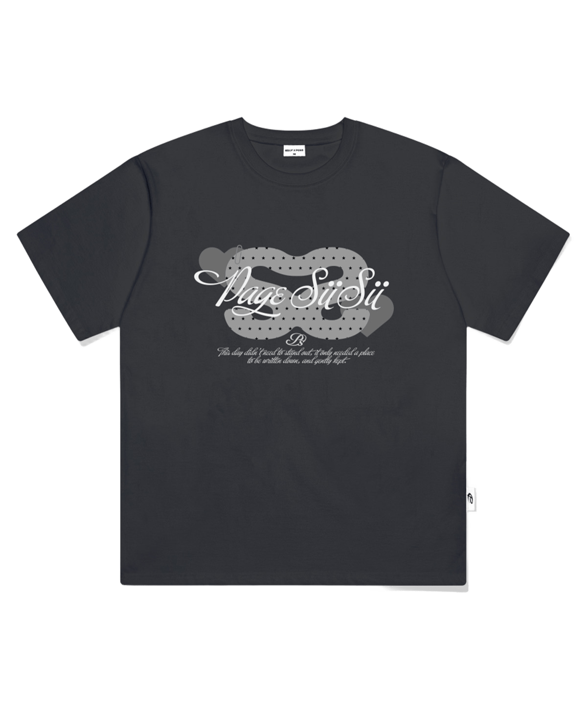P261OTS037CG pagesiisii SiiSii Collage Print Short Sleeve T-Shirt Charcoal