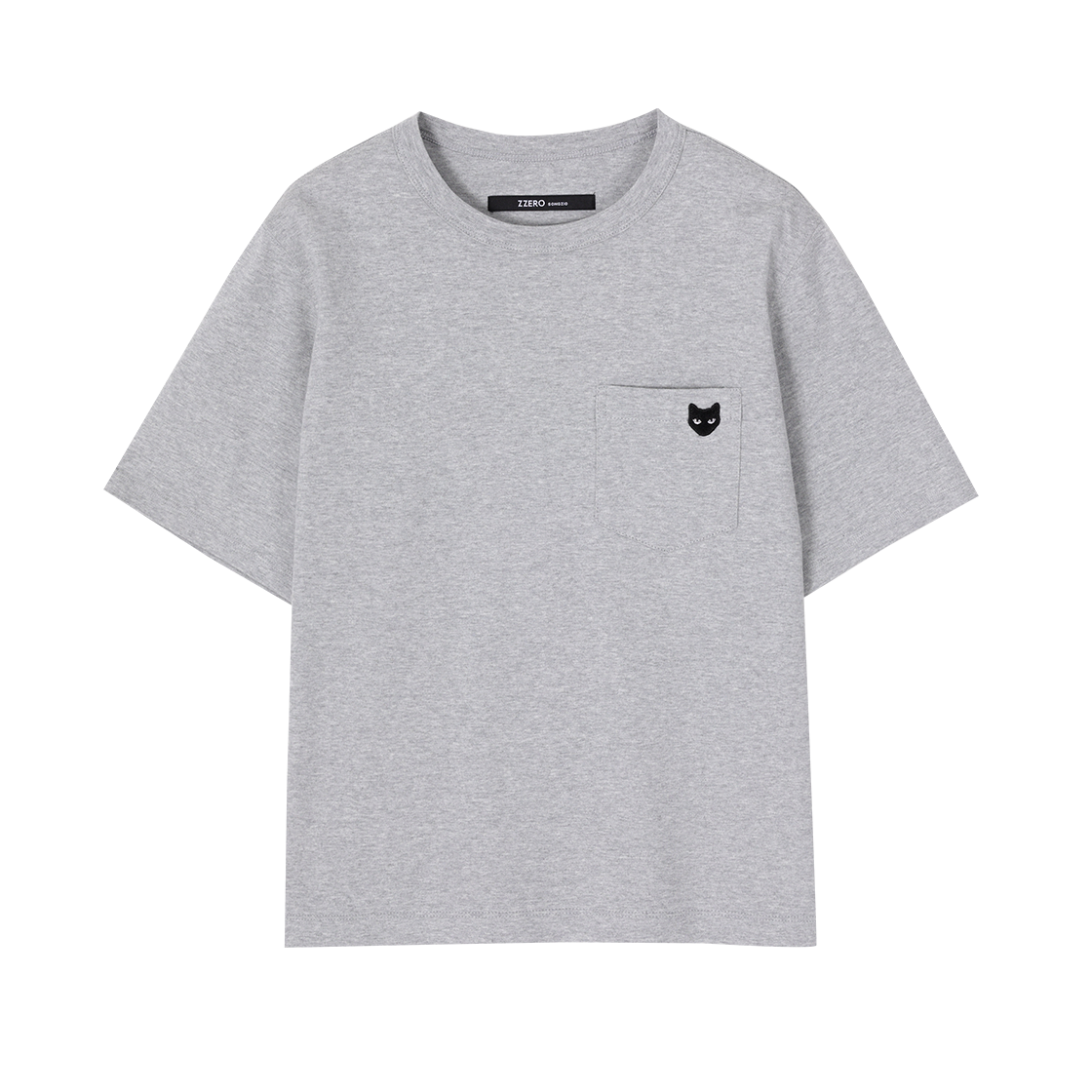 WI3TS857MG (W) SONGZIO ZZERO Mini Panther Pocket T Shirt Melange Grey