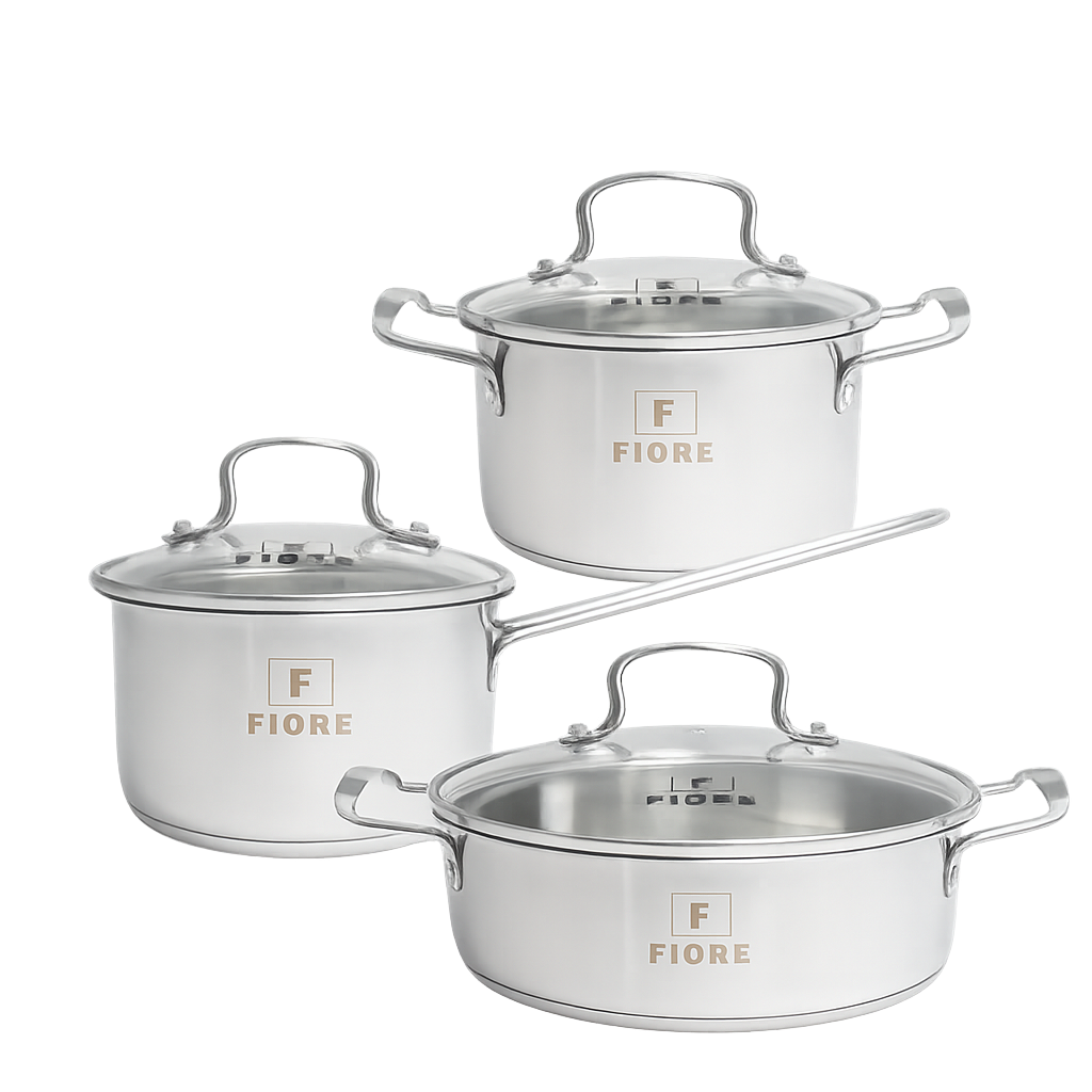피오레 스테인레스 IH 냄비 3종 세트(FIORE Stainless Steel IH Pot 3set)
