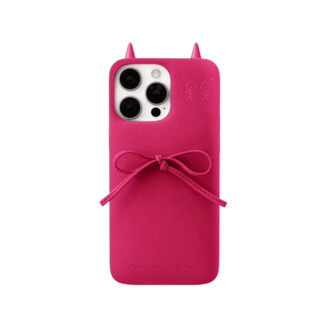 어반소피스티케이션 더 솝 케이스 델리케이트 보우 네온 핑크 스웨이드(Urbansophistication The Soap Case Delicate Bow in Neon Pink Suede)