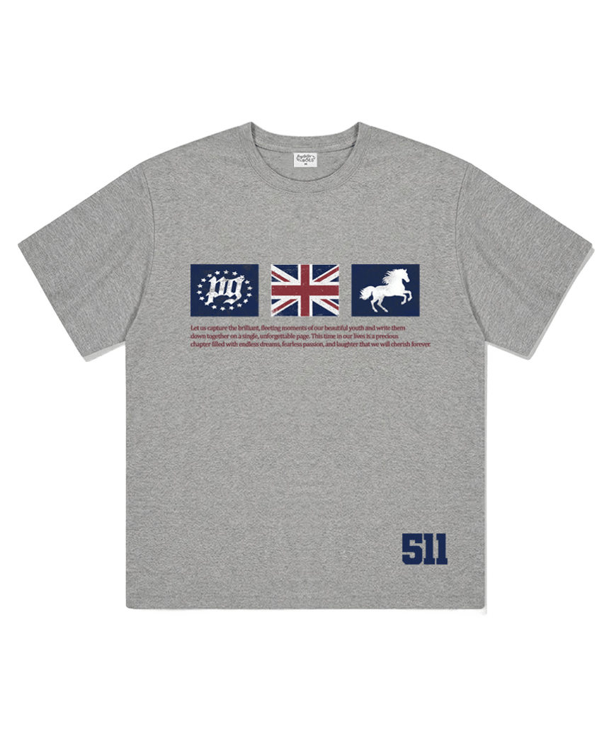 P261OTS072GR pagesiisii PG Star Print Short Sleeve T-Shirt Gray