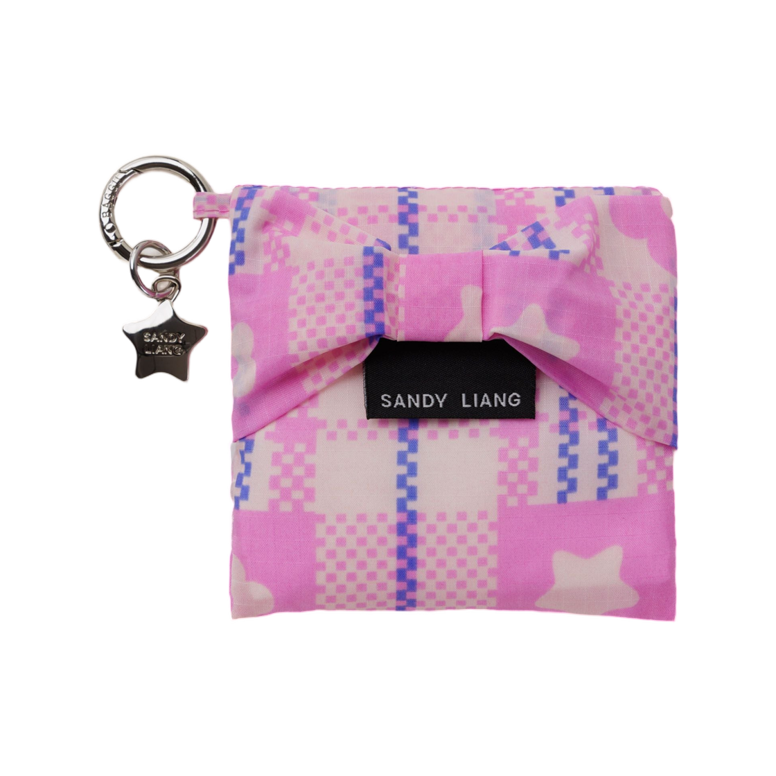 샌디 리앙 x 바쿠 베이비 보우 바쿠 마켓 플레이드 핑크(Sandy Liang x Baggu Baby Bow Baggu Market Plaid Pink)