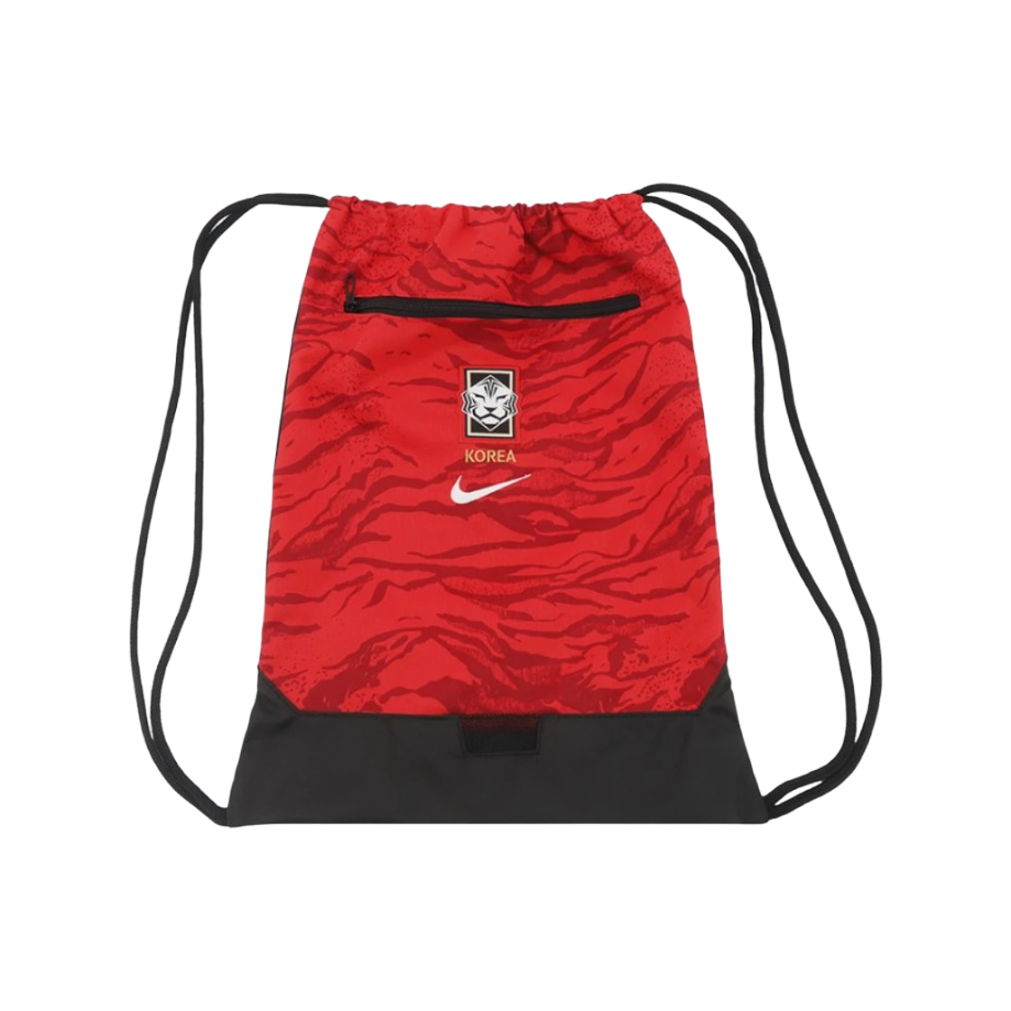 나이키 대한민국 아카데미 AOP 짐 색 18L 블랙 스포츠 레드(Nike Korea Academy AOP Gym Sack 18L Black Sport Red)