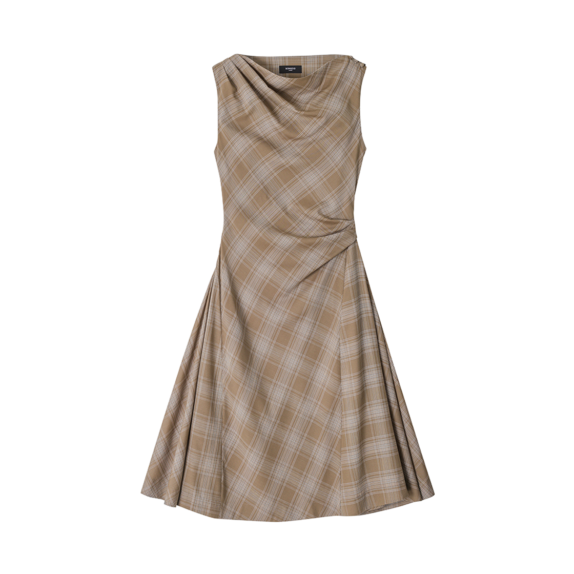 WI3OP302BR (W) SONGZIO Drape Check One Piece Brown