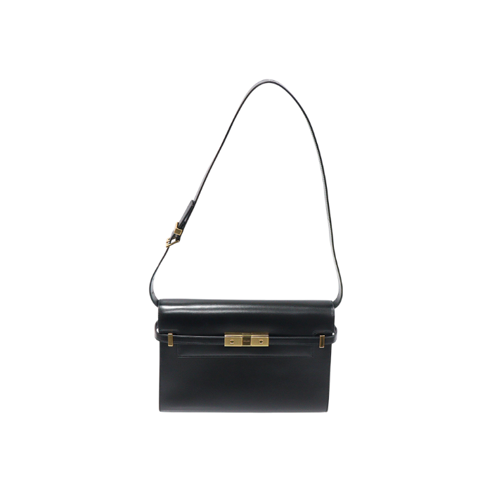 ITIHS78GF476 Saint Laurent Black Box Leather Manhattan Medium Shoulder Bag