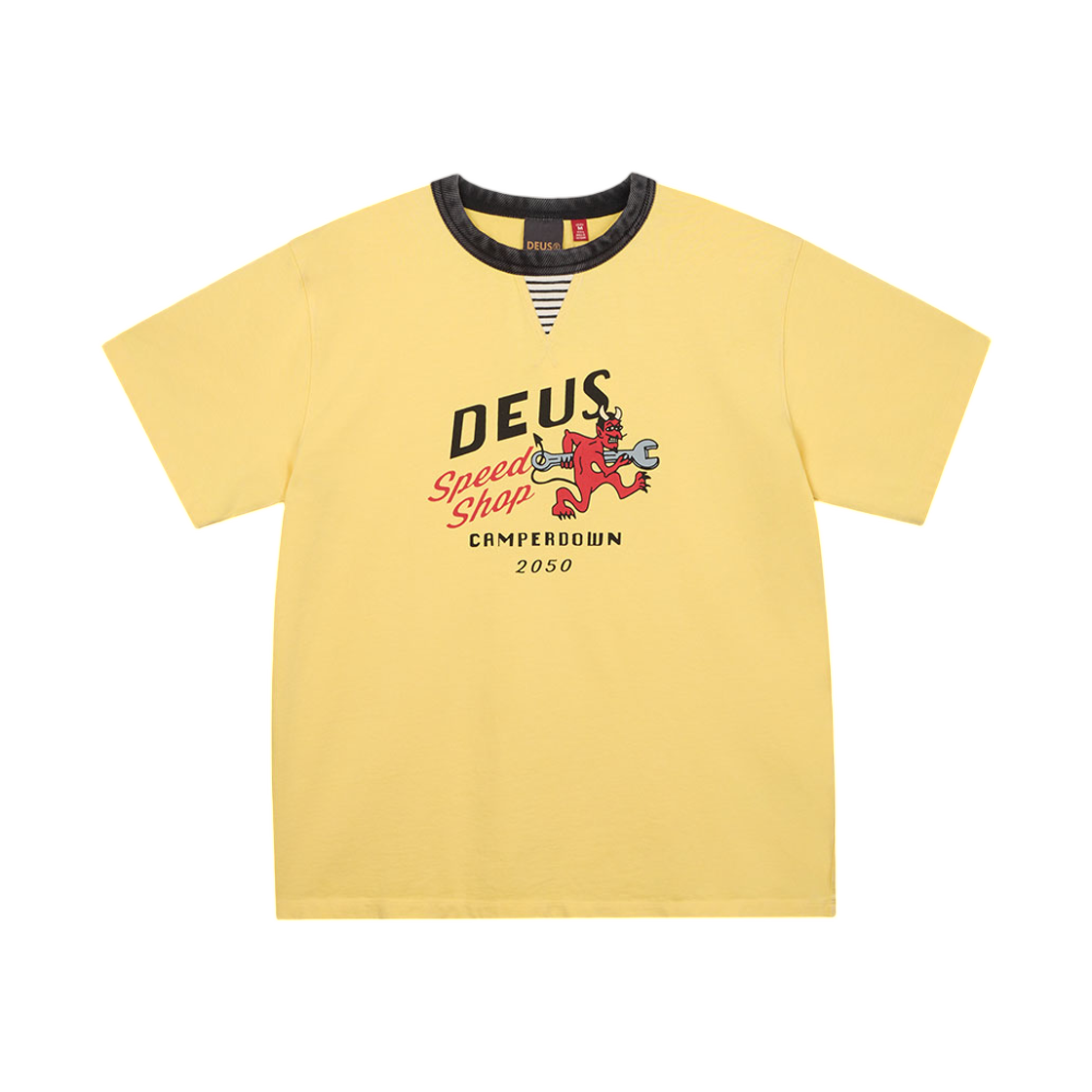 D262UTS210-040 Deus Ex Machina Dogleg T-Shirt Yellow