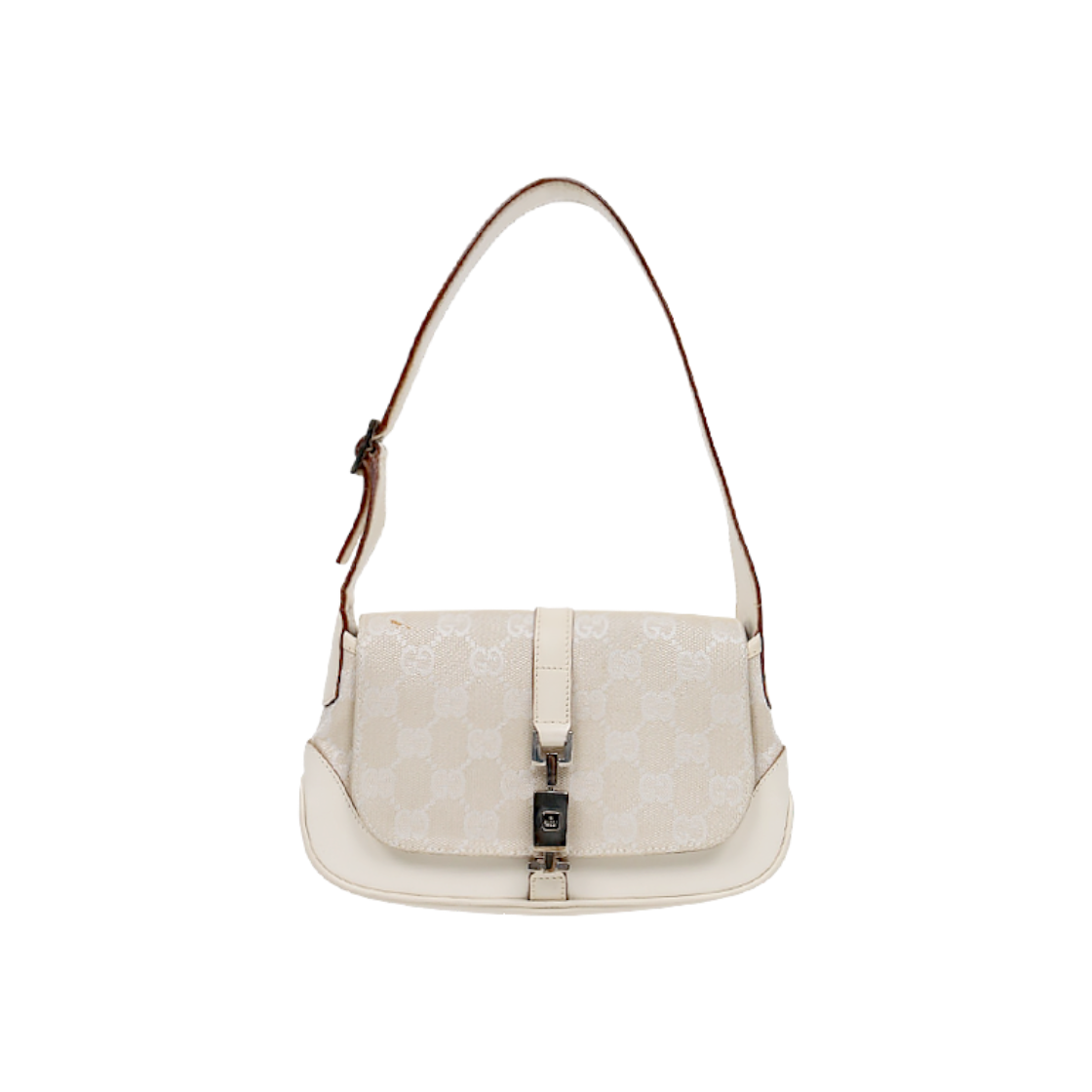 IT6ESWBJ8CC4 Gucci White GG Jacquard Jackie Shoulder Bag C-A59384
