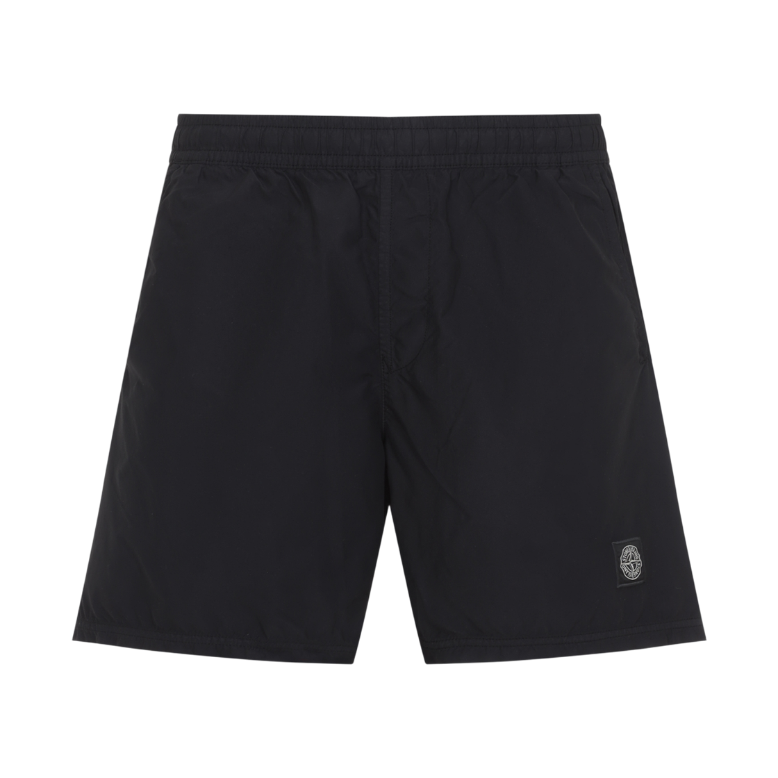 L1S15B100B-09S0046-V0029 Stone Island B100B09 Brushed Nylon Regular Fit Mid Length Swim Trunks with Pockets Black - 26SS
