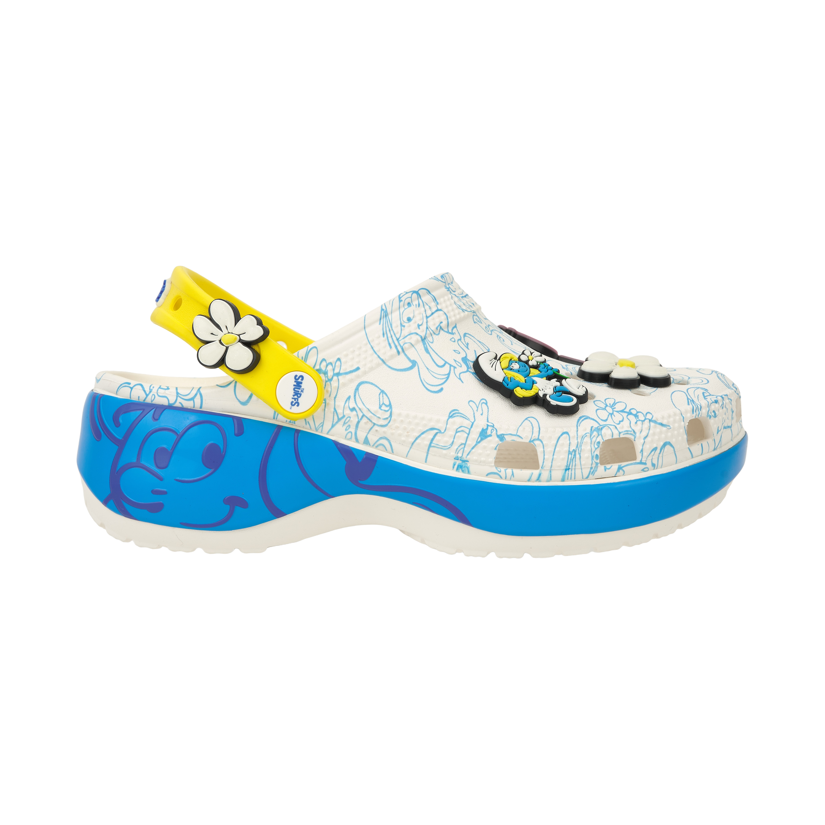 210822-90H (W) Crocs x Smurfs Platform Clog Multi White