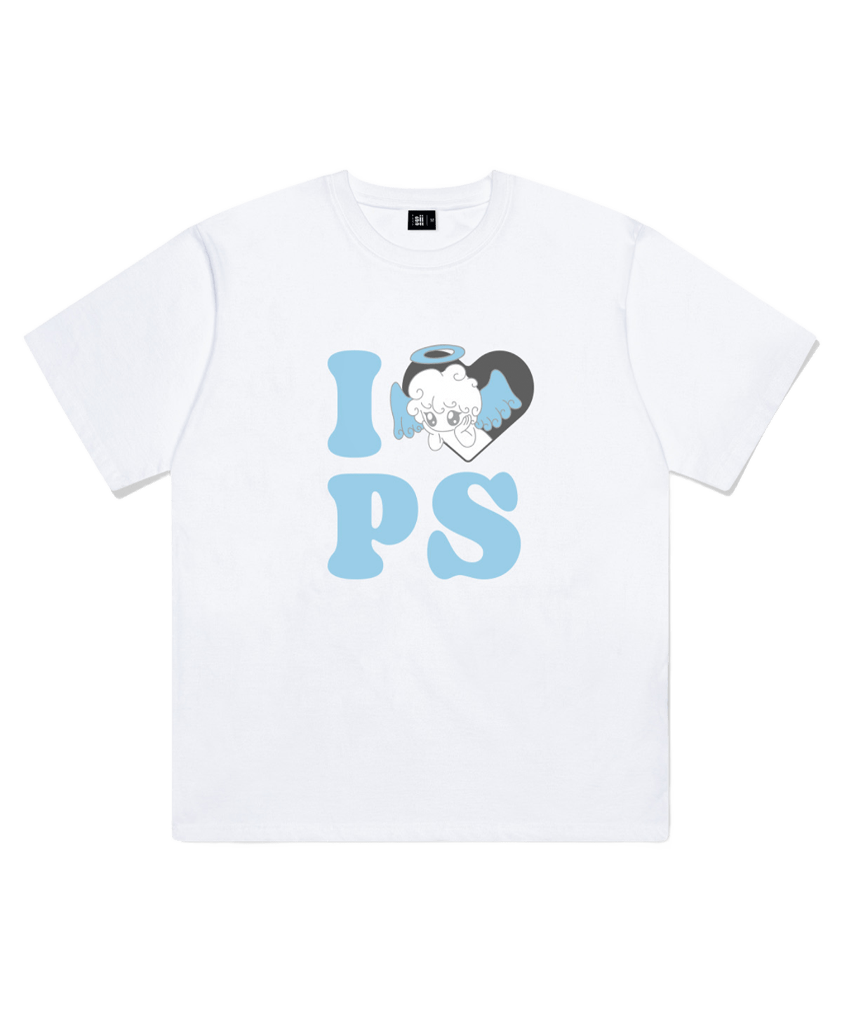 P261OTS052WH pagesiisi Love SiiSii Print Oversized T-Shirt White