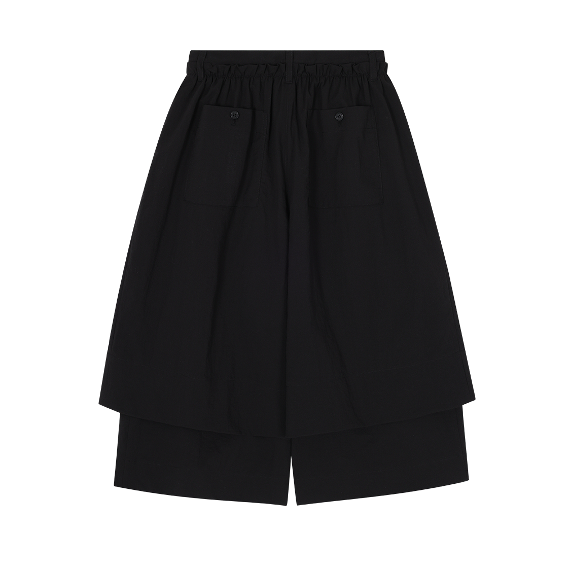 (W) 송지오 컬렉션 고스트 폴드 크롭 와이드 팬츠 블랙((W) SONGZIO COLLECTION Ghostfold Crop Wide Pants Black) - 2