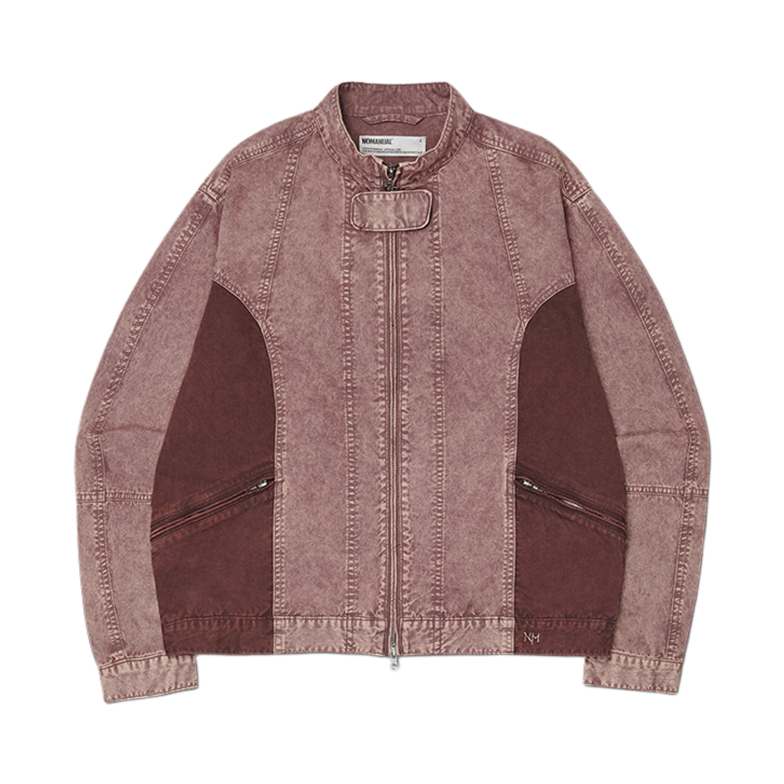 노매뉴얼 오버다이드 투톤 자켓 버건디(NOMANUAL Overdyed Two Tone Jacket Burgundy)