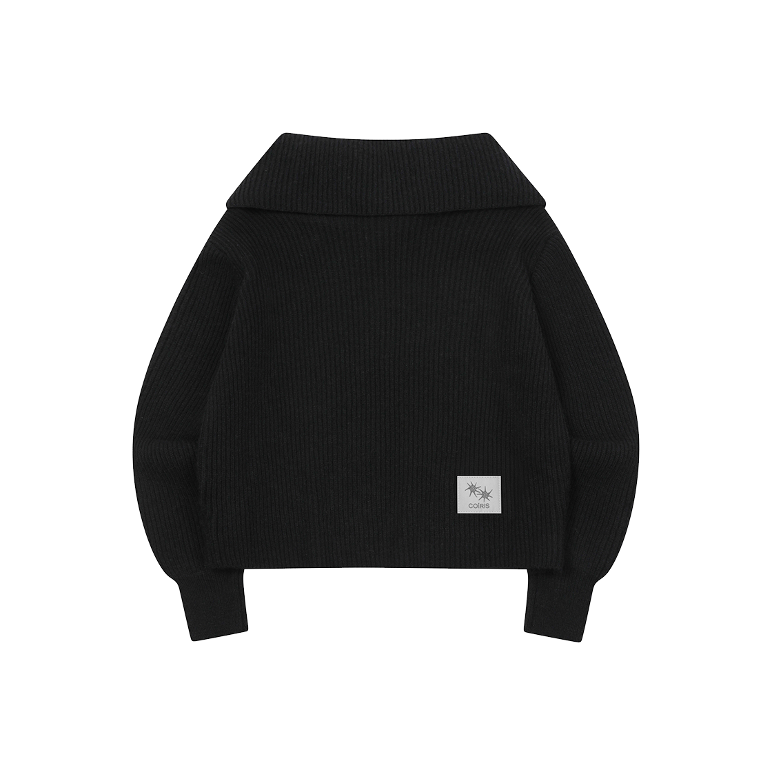 코이리스 오비아 카라넥 니트 집업 블랙(Coiris Ovia Collar-Neck Knit Zip-Up Black) - 2