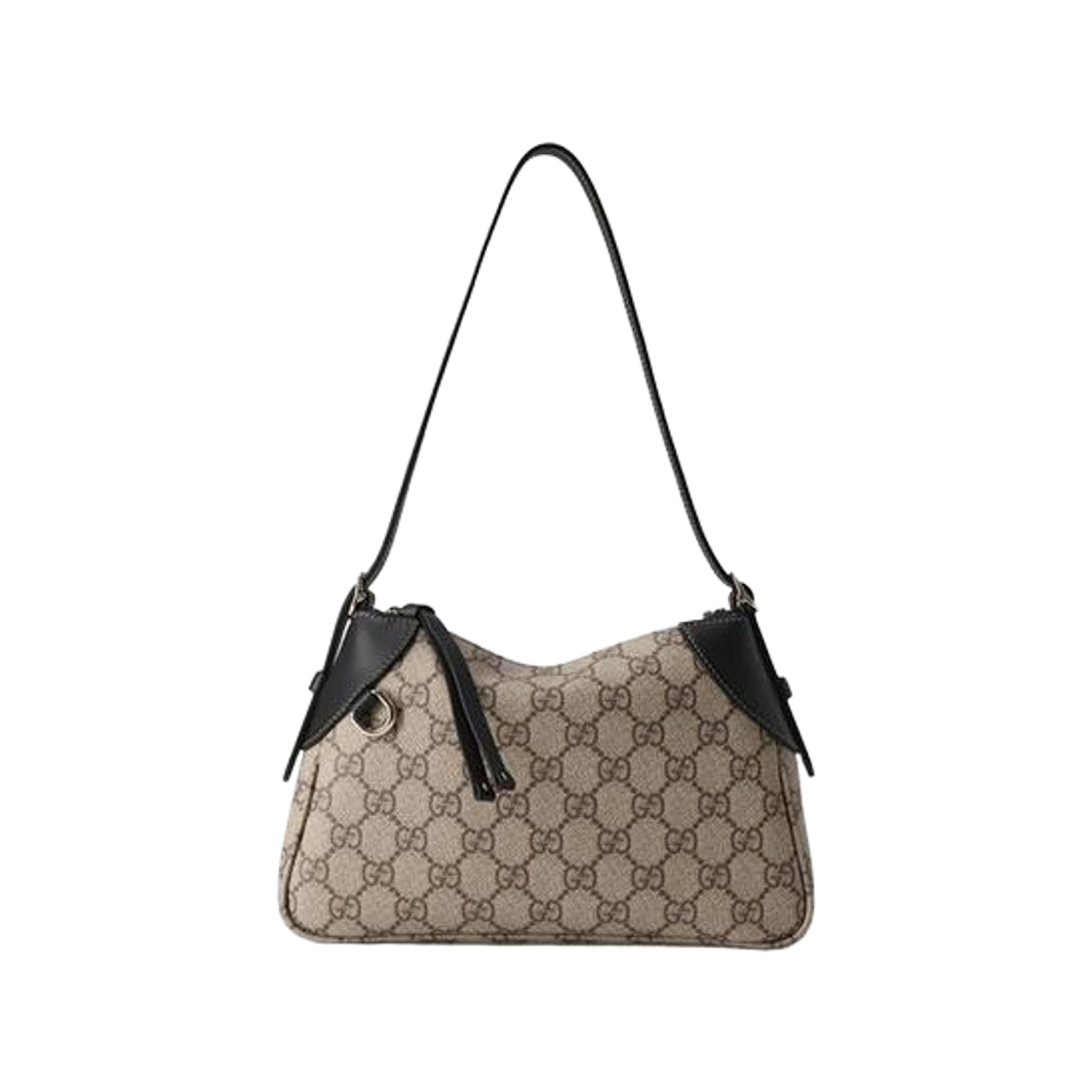 815218-FAEAA-9765 Gucci GG Emblem Small Shoulder Bag Beige Ebony