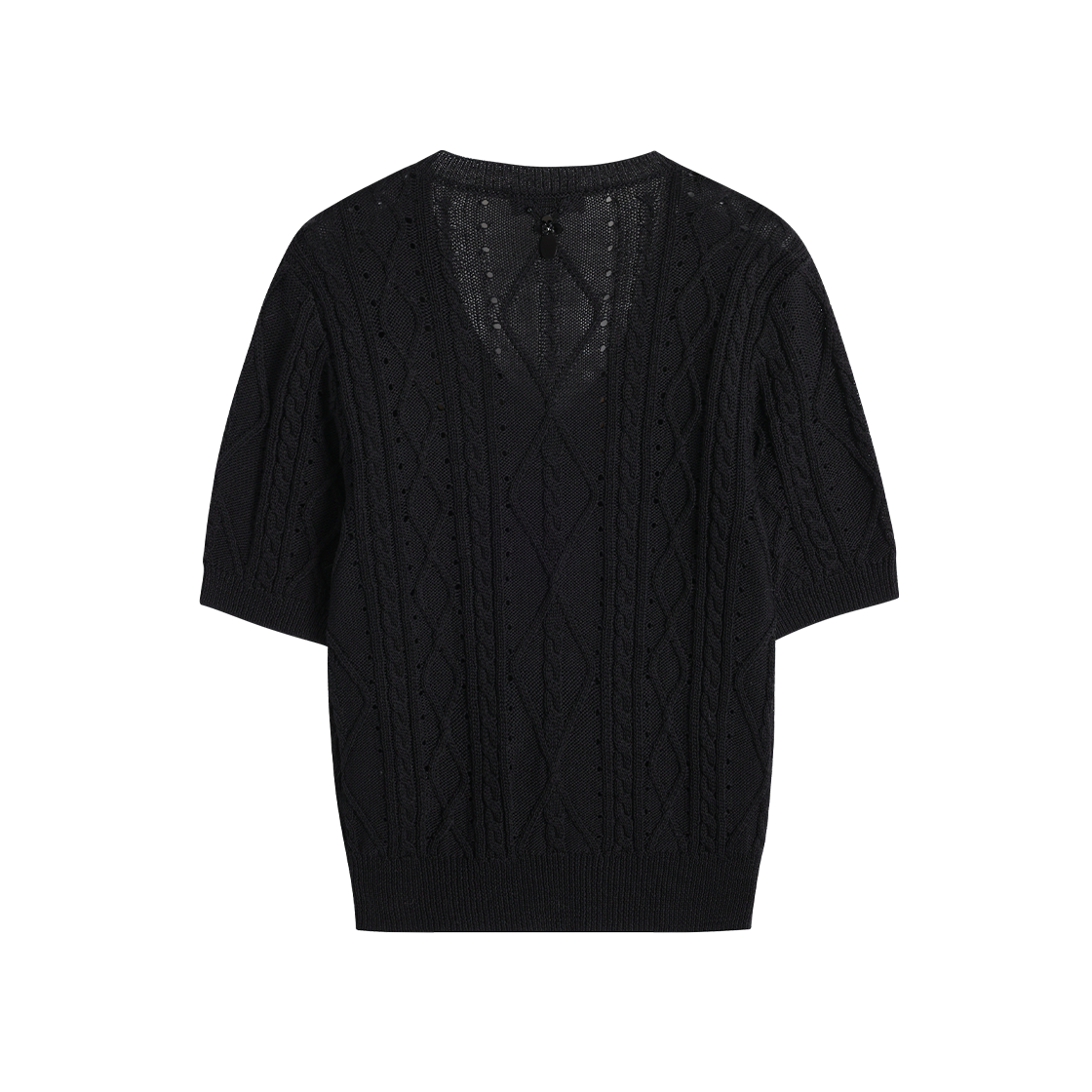 (W) 송지오 오키드 세퀸 브이넥 니트 블랙((W) SONGZIO Orchid Sequin V Neck Knit Black) - 2