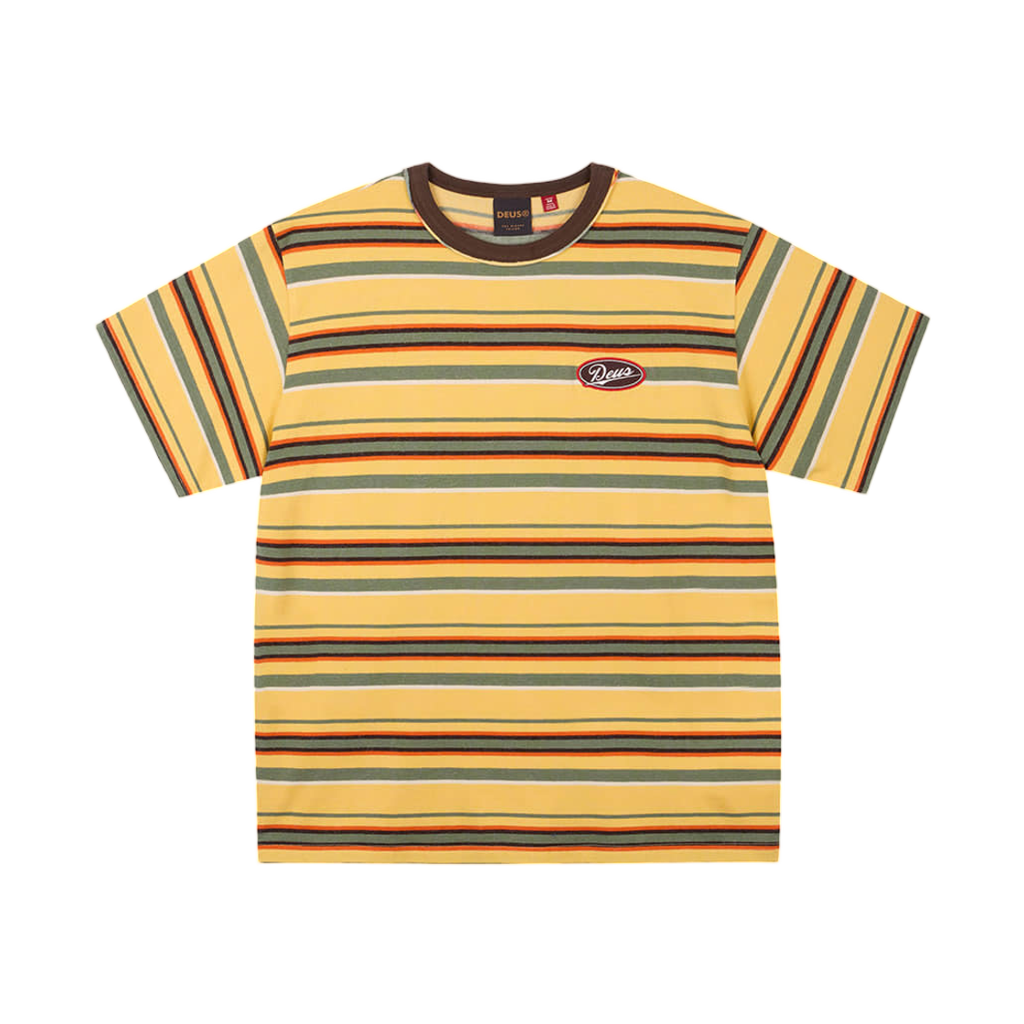 - Deus Ex Machina Forecourt Stripe T-Shirt Yellow