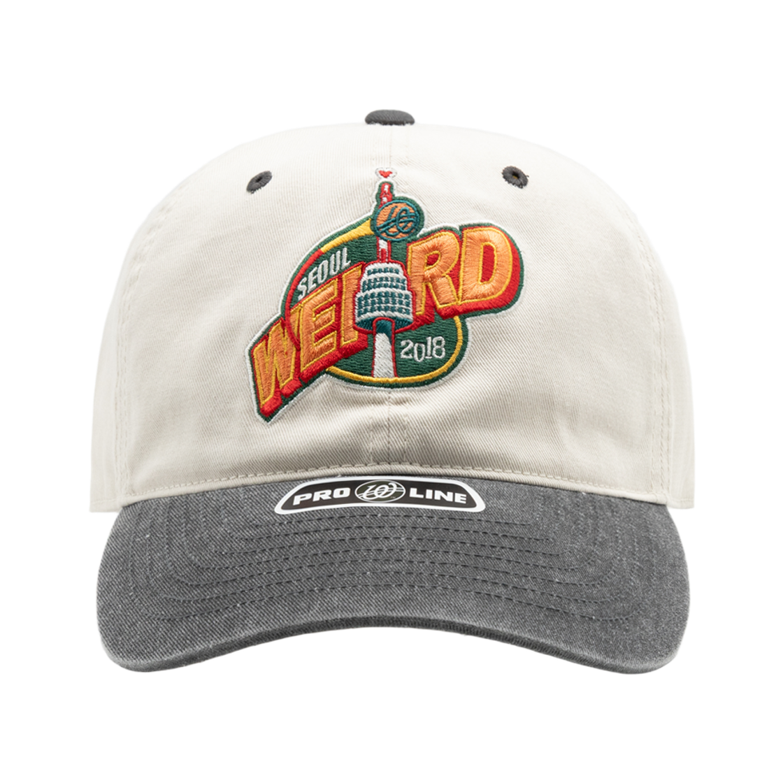 위얼드월드 위얼드 타워 피그먼트 배색 볼캡 아이보리(Weird World Weird Tower Pigment Color Block Ball Cap Ivory) - 2
