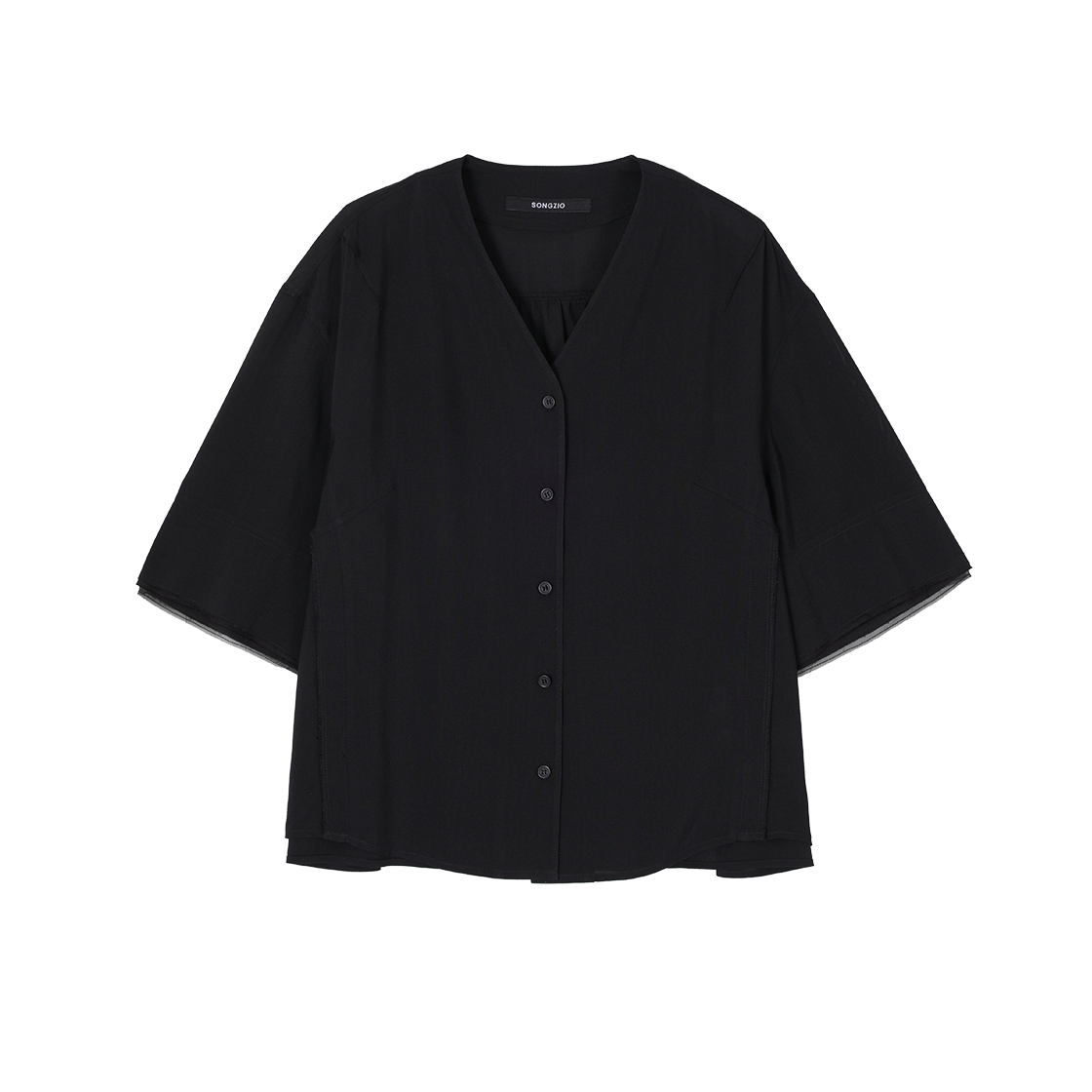 WI3SH752BK (W) SONGZIO COLLECTION Hanbok Half Shirt Black