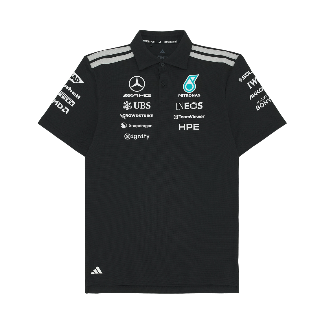 KE5523 Adidas x Mercedes AMG Petronas F1 Team Engineer Polo Black - US Sizing (Non Marking Ver.)