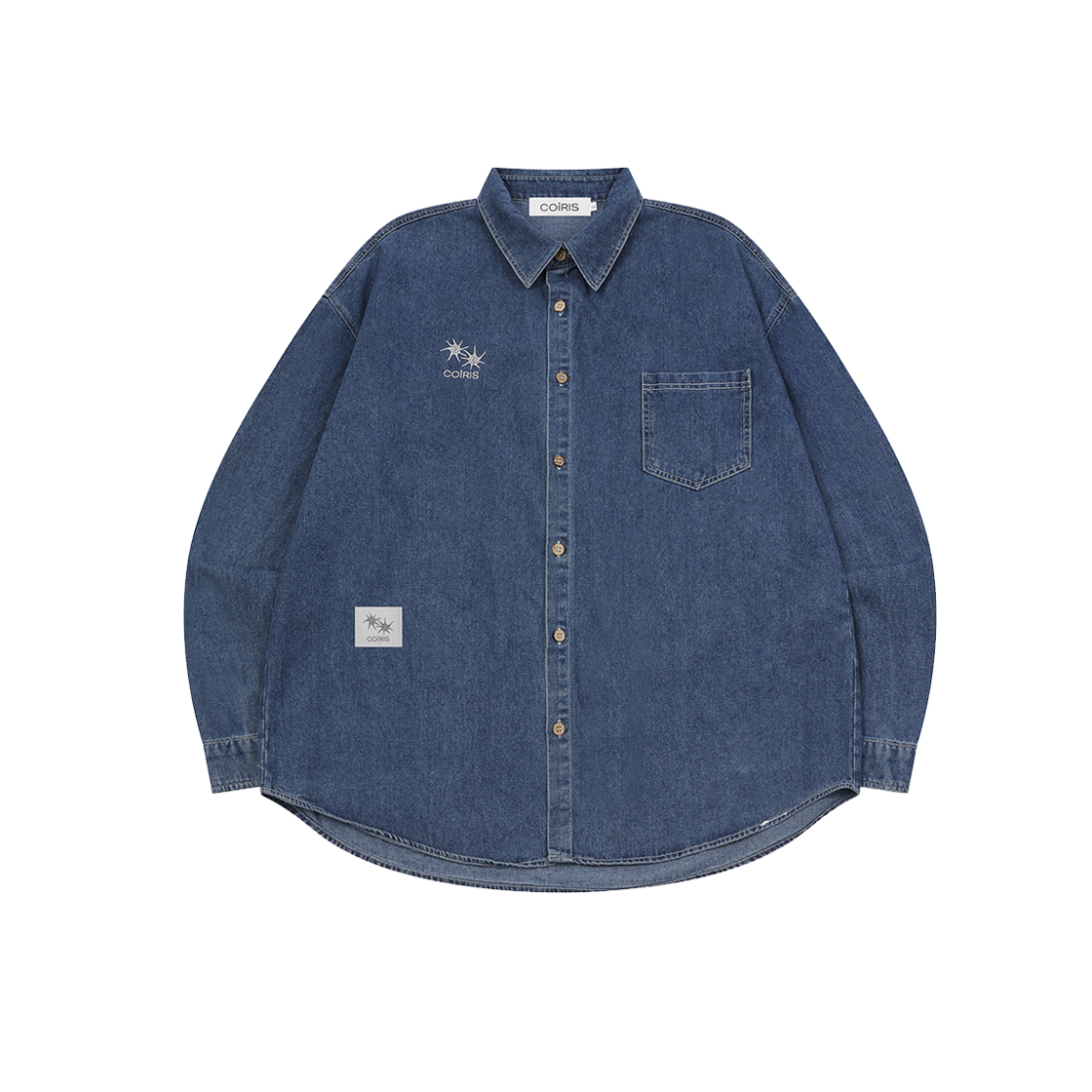 C-P00000HM Coiris Kailen Denim Pocket Long Sleeve Shirt Unisex Denim