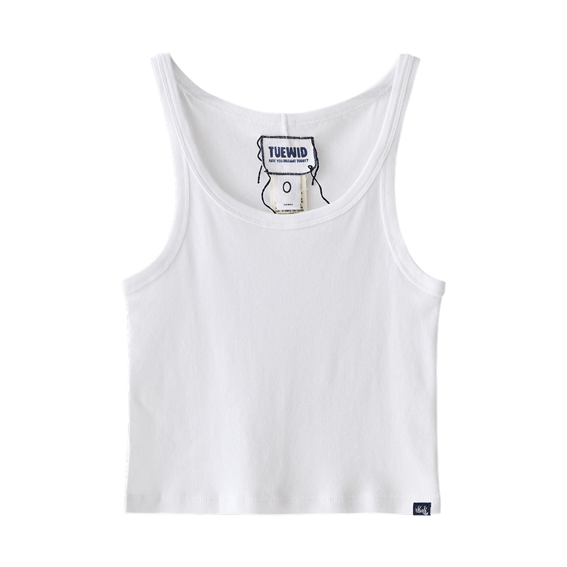투위드 립 탱크탑나시 화이트(Tuewid Ribbed Sleeveless Tank Top In Salt) - 1