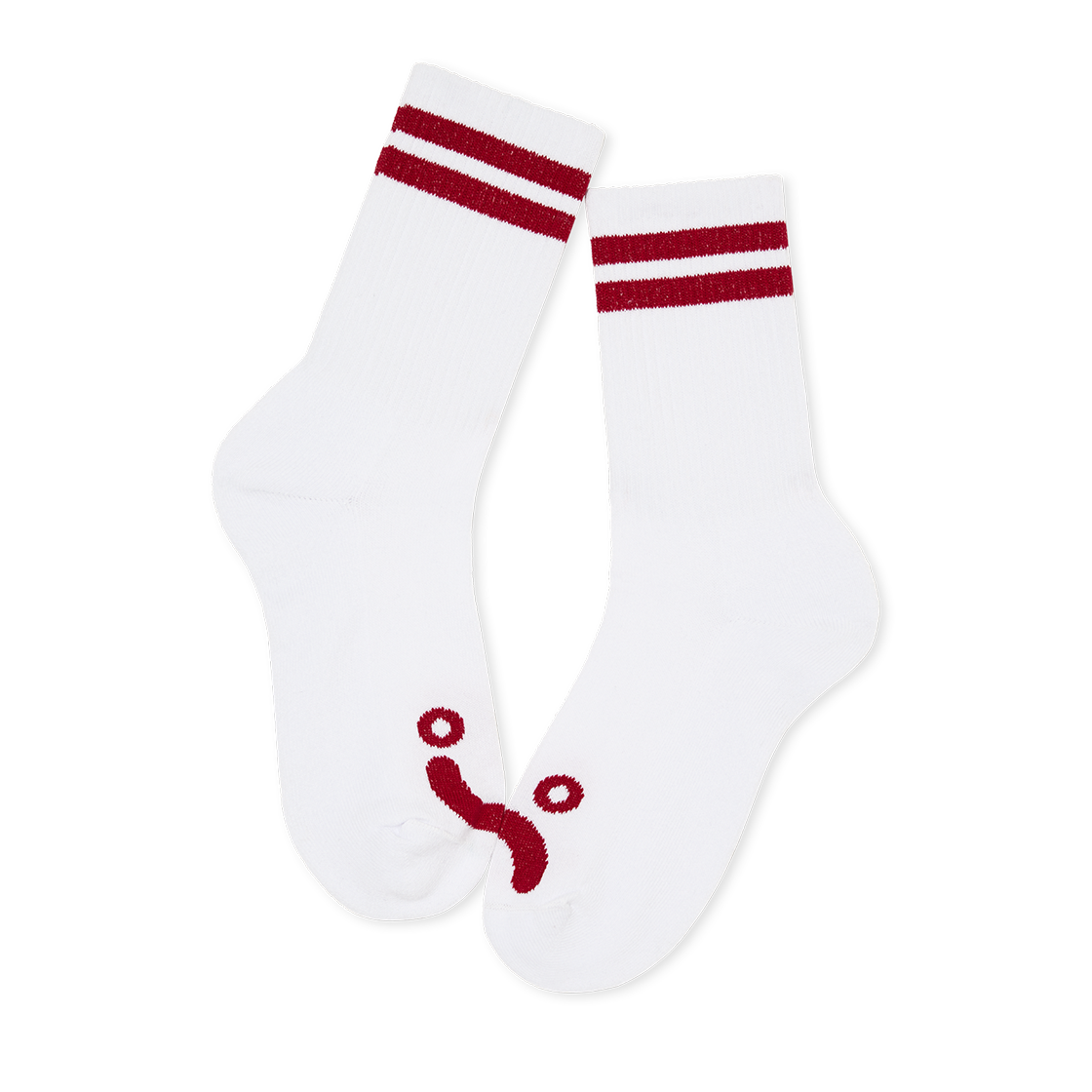 폴라스케이트 립 삭스 해피새드 화이트/레드(Polar Skate Co. Rib Socks Happy Sad White/Red) - 2