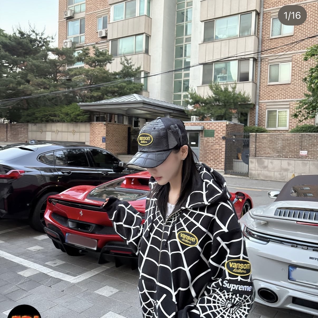 Supreme x Vanson Leathers Spider-Man Zip Up Hooded Sweatshirt Black - 26SS 착용 스타일