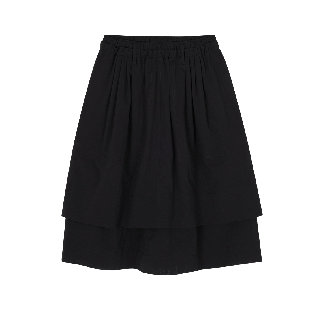 (W) 송지오 컬렉션 고스트 폴드 스커트 블랙((W) SONGZIO COLLECTION Ghostfold Skirt Black) - 1