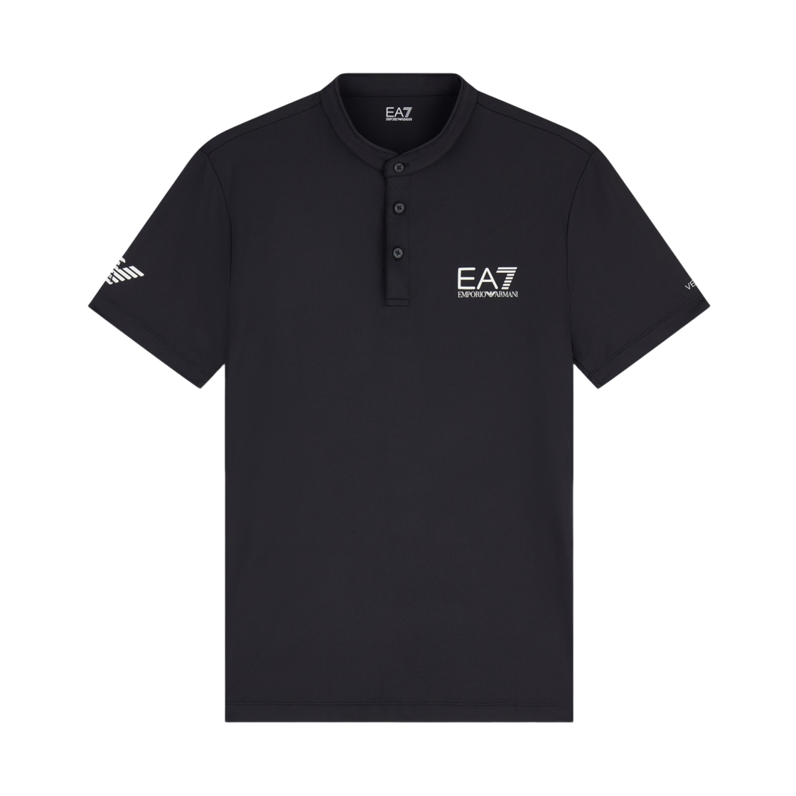8NPT21PJEMZ1200 Emporio Armani EA7 Henley Collar Tennis Pro Ventus7 Polo Black