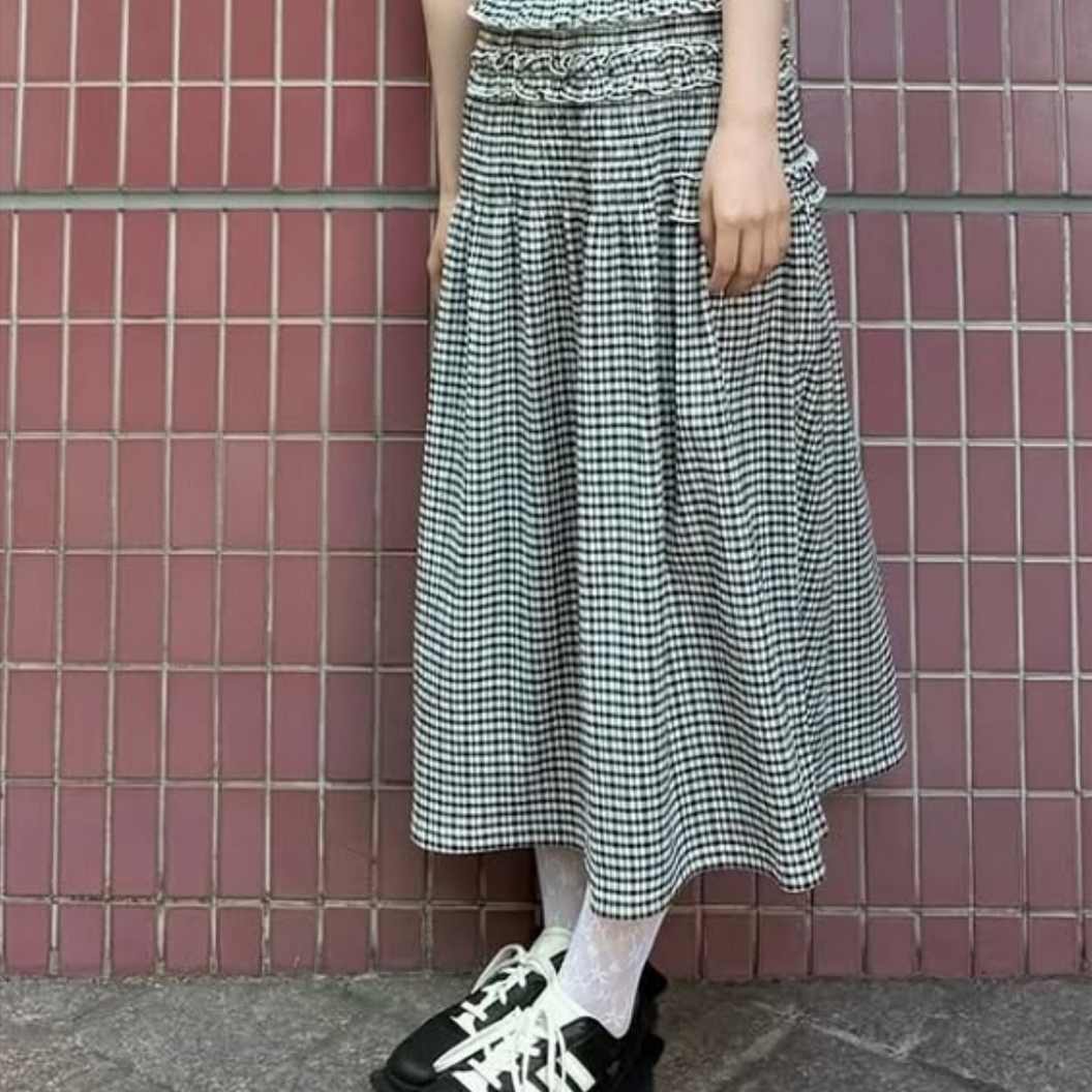(W) Uniqlo x Cecilie Bahnsen Shirring Skirt Off White 착용 스타일 - 2