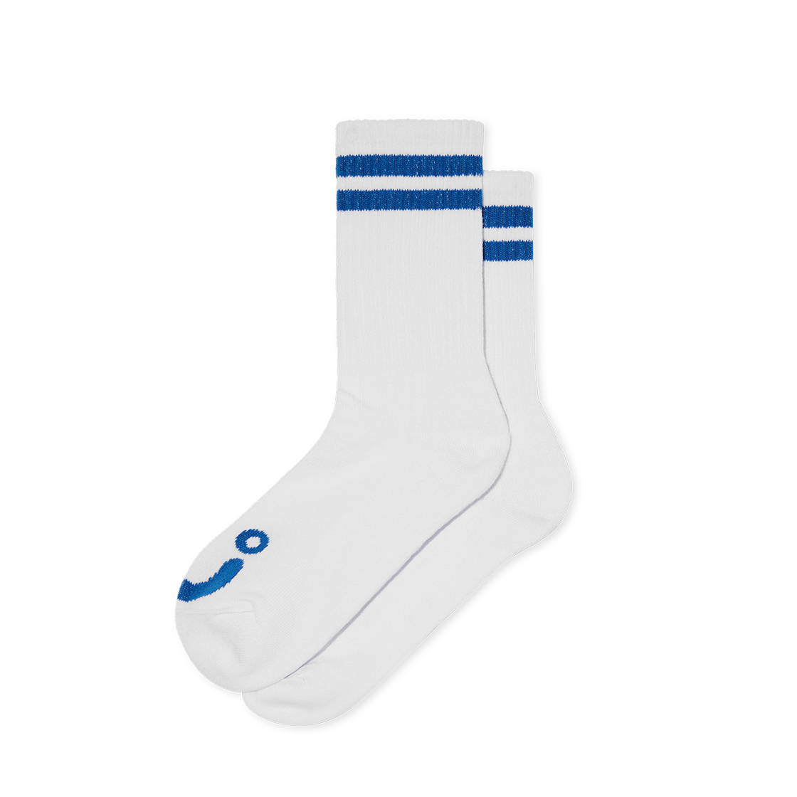 P000BLQW Polar Skate Co. Rib Socks Happy Sad White/Blue