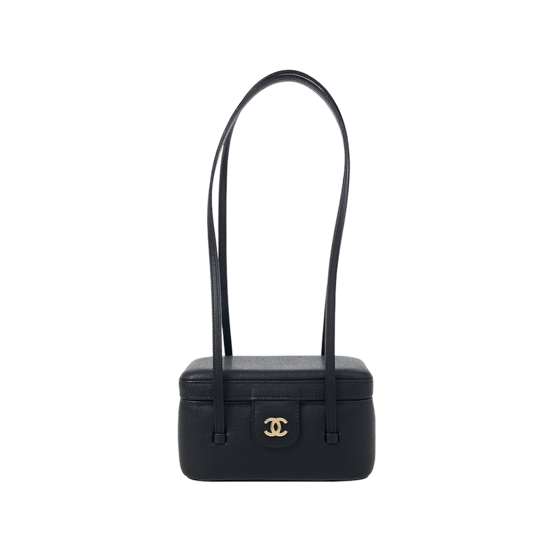 샤넬 26P 프레피 코코 베니티백 미니 블랙 금장 캐비어 (6ET0973)(Chanel 26P Preppy Coco Mini Vanity Bag in Black Gold Hardware (6ET0973)) - 1