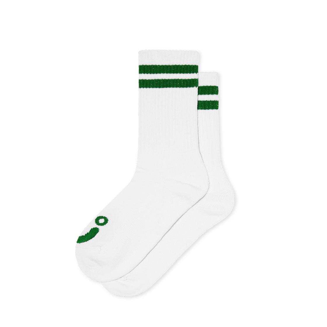 P000BLQX Polar Skate Co. Rib Socks Happy Sad White/Green
