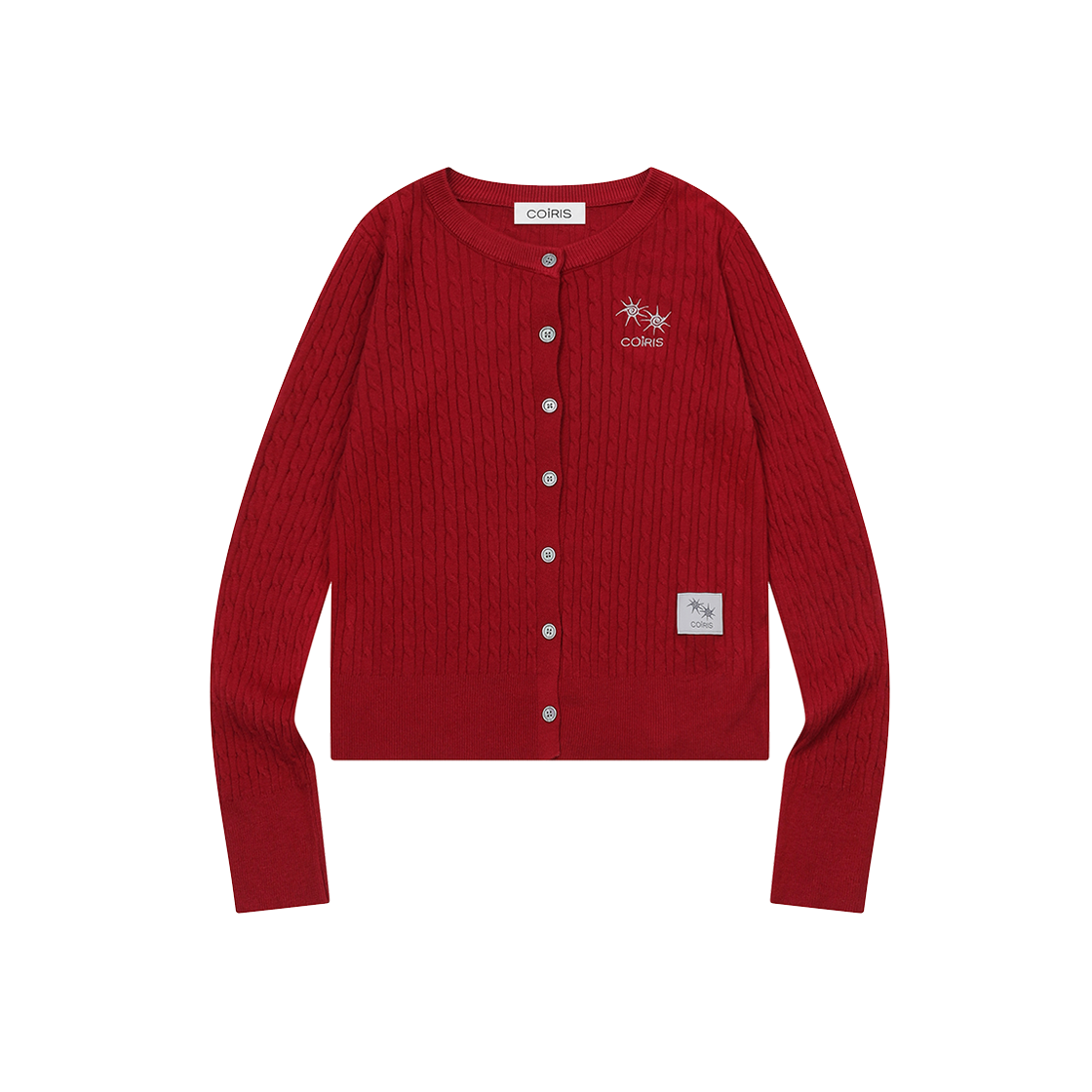 코이리스 에른 라운드넥 케이블 니트 가디건 레드(Coiris Ern R-Neck Cable Knit Cardigan Red) - 1