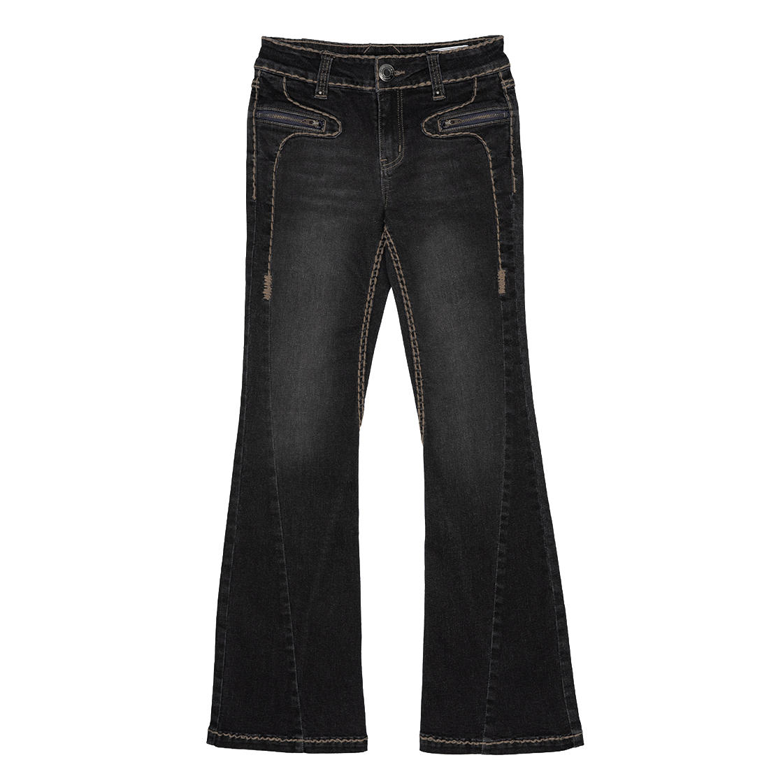 러프넥 볼드 스티치 부츠컷 데님 블랙(Roughneck Bold Stich BootCut Denim Black) - 1