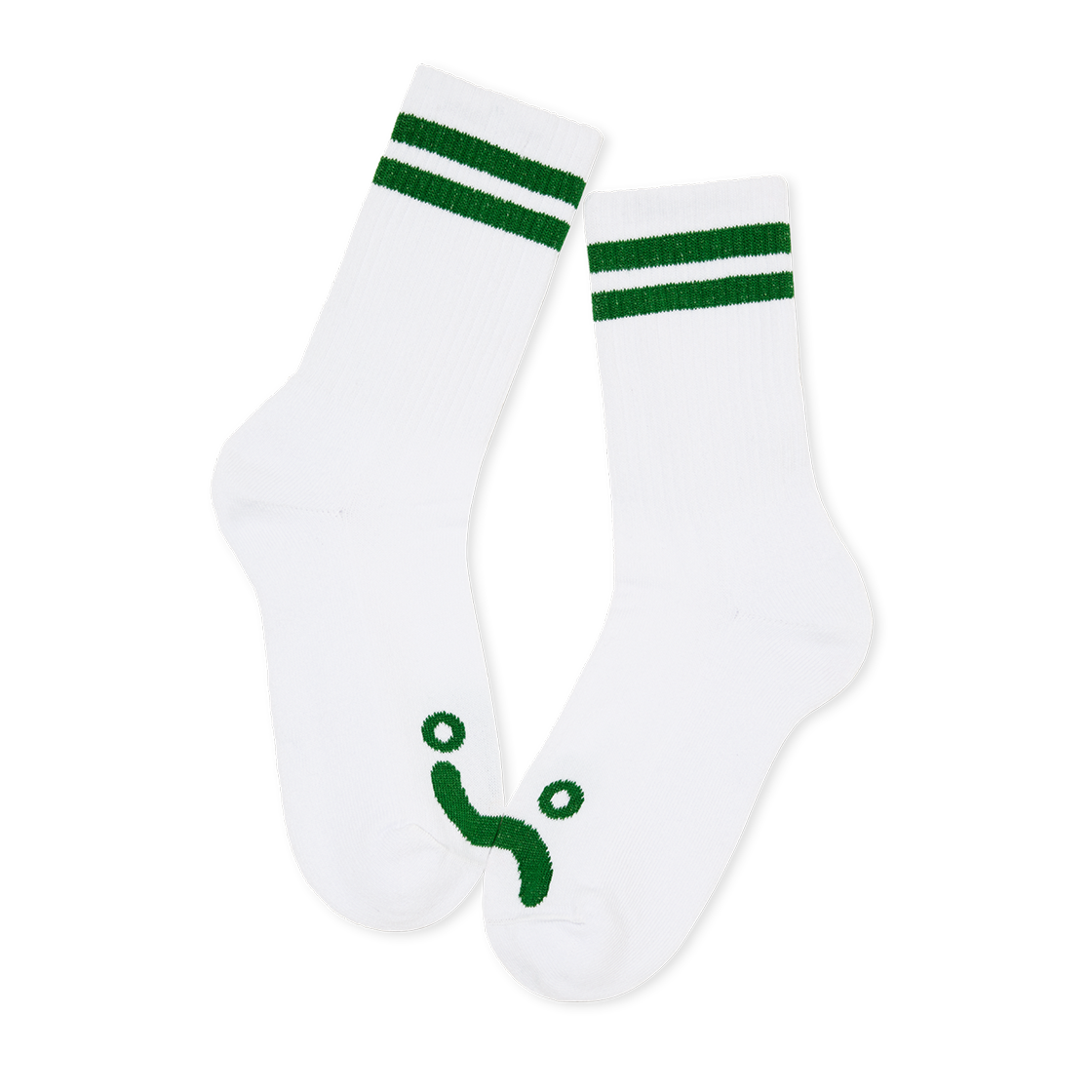 폴라스케이트 립 삭스 해피새드 화이트/그린(Polar Skate Co. Rib Socks Happy Sad White/Green) - 2