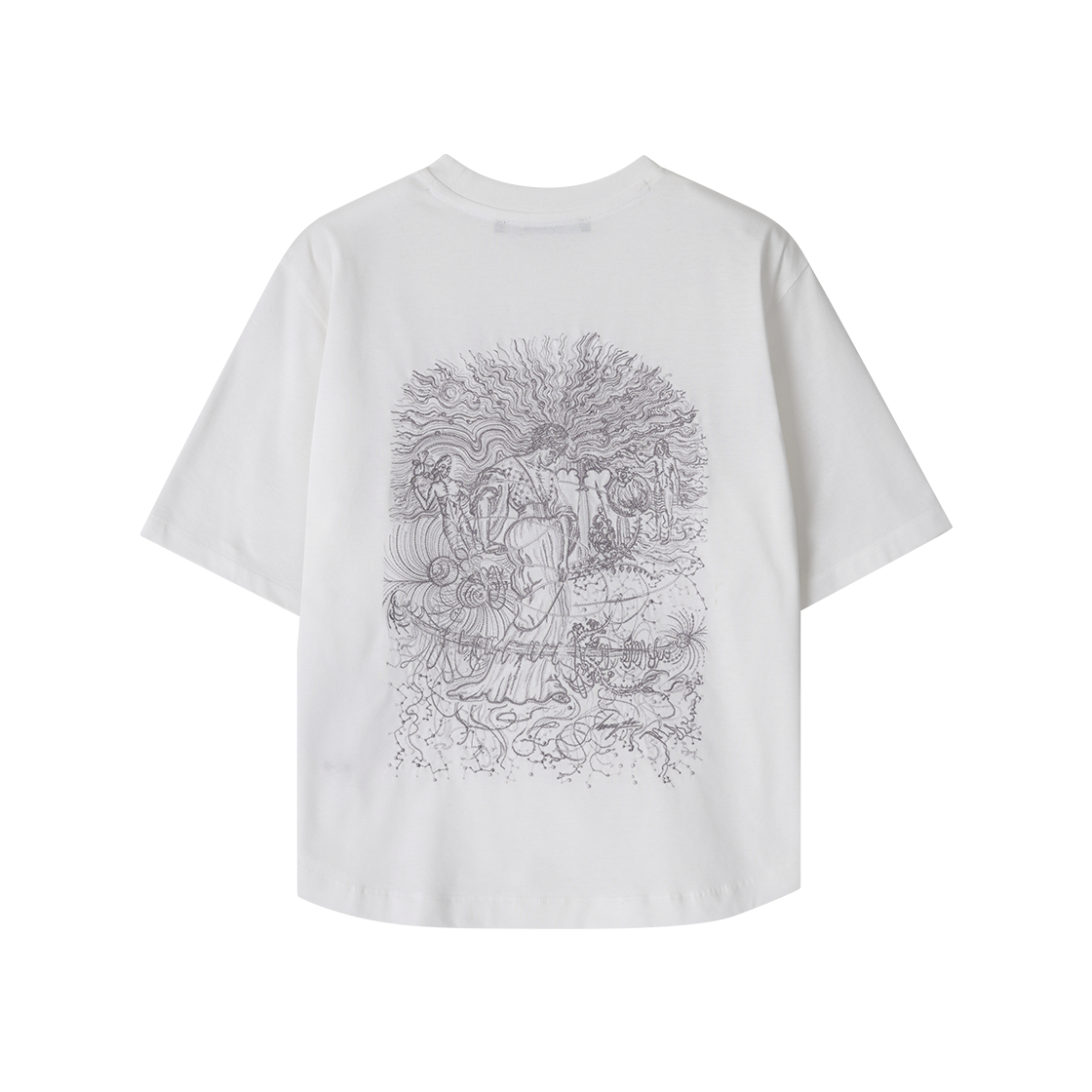 (W) 송지오 컬렉션 셀레스티얼 엠브로이드 티셔츠 화이트((W) SONGZIO COLLECTION Celestial Embroidered T Shirt White) - 2