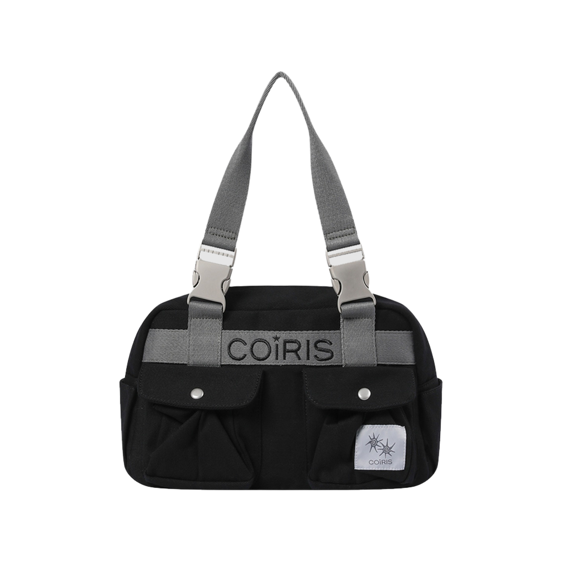 C-P00000FA Coiris Collin 2 Pocket Buckle Shoulder Bag Black