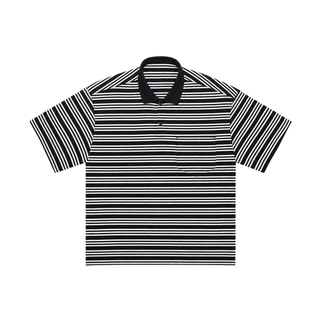 K26SSUT03 Kamien Stripe Crop Polo Black