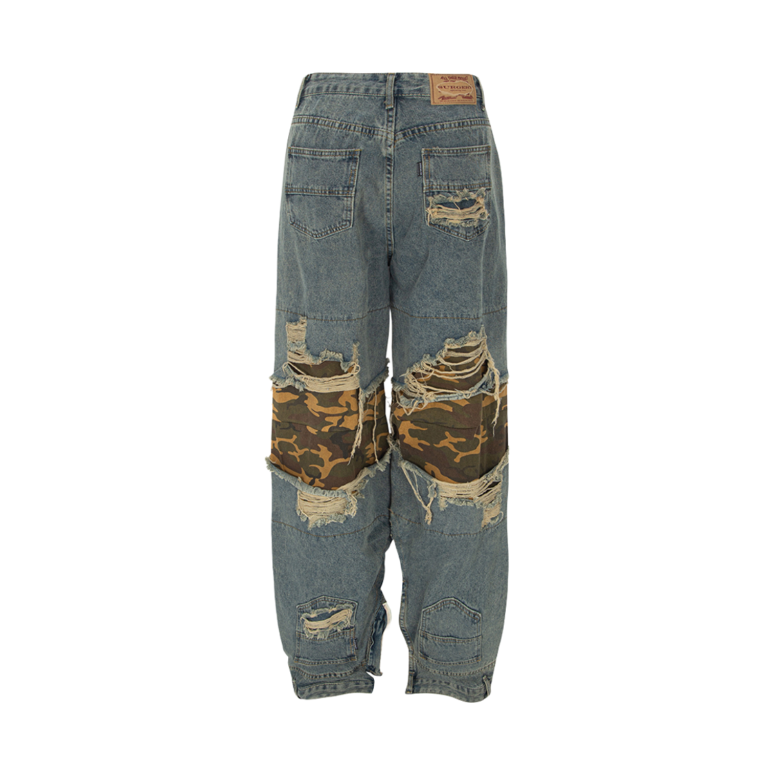 [프리오더] 써저리 인터포즈드 카모 섹션 데님 팬츠 블루([프리오더] Surgery Interposed Camo Section Denim Pants Blue) - 2